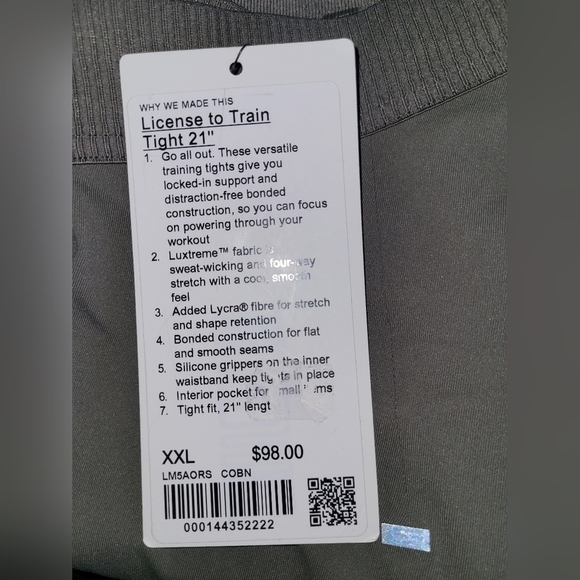 Lululemon License to Train Tight 21" Carob Brown Size XXL - Picture 13 of 15